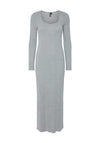 Pieces Iris Ribbed Knit Long Dress, Ultimate Grey