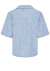 Pieces Apia Short Sleeve Linen Shirt, Nautical Blue