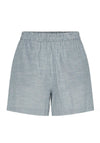 Pieces Apia Striped Linen Blend Shorts, Coronet Blue