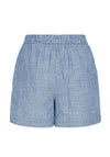 Pieces Apia Striped Linen Blend Shorts, Nautical Blue