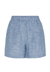 Pieces Apia Striped Linen Blend Shorts, Nautical Blue