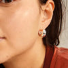 Pilgrim Amber Chunky Hoops, Silver