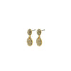 Pilgrim Beat Crystal Oval Coin Earrings, Gold