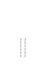 Pilgrim Beat Crystal Oval Coin Drop Earrings, Silver