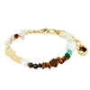 Pilgrim Cloud Semi-Precious Stone Bracelet, Gold Multi