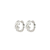 Pilgrim Echo Flower Hoop Earrings, Silver