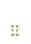 Pilgrim Echo Set of 3 Stud Earrings, Gold