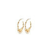 Pilgrim Focus Pearl Hoop Earrings, Gold