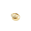 Pilgrim Learn Set of 2 Crystal Adjustable Stacking Rings, Gold