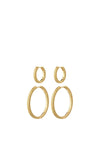 Pilgrim Pulse Set of 2 Hoop Earrings, Gold