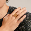 Pilgrim Pulse Adjustable Square Signet Ring, Gold