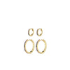 Pilgrim Reign Set of 2 Stacking Hoop Earrings, Gold