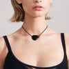 Pilgrim Stay Black Agate Heart Necklace, Gold