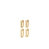 Pilgrim Stay Set of Two Oval Hoops, Gold