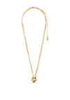 Pilgrim Wave Heart Necklace, Gold