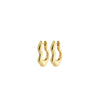 Pilgrim Wave Wavy Hoops, Gold