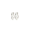 Pilgrim Wave Wavy Hoops, Silver