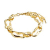 Pilgrim Wave Wavy Link Bracelet, Gold