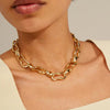 Pilgrim Wave Wavy Link Necklace, Gold