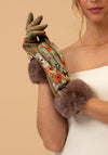 Powder Bernadette 70’s Floral Kaleidoscope Gloves, Olive & Rust