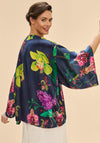 Powder Exotic Evening One Size Kimono Jacket, Ink Multi