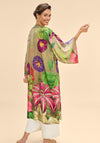 Powder Oversized Botanical One Size Kimono Gown, Green & Pink Multi