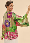 Powder Oversized Botanicals One Size Kimono Jacket, Green & Pink Multi