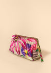 Powder Oversized Botanicals Small Quilted Vanity Bag, Green & Pink Multi