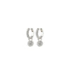 Pilgrim Crystal Ball Hoop Earrings, Silver