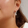 Pilgrim Crystal Ball Hoop Earrings, Silver