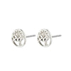 Pilgrim Tree of Life Stud Earrings, Silver