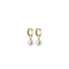 Pilgrim Edele Pearl & Crystal Hoop Earrings, Gold