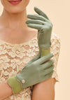 Powder Pandora Button Gloves, Sage Green