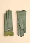 Powder Pandora Button Gloves, Sage Green