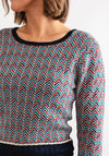 Pretty Vacant Chevron Rib Sweater, Multi-Coloured