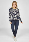 Rabe Abstract Pattern Sweater, Navy & Beige