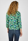 Rabe Quarter Zip Collared Print Top, Green