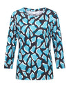 Rabe Animal Print Top, Black and Blue