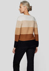 Rabe Printed Striped Jumper, Beige Multi