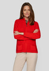 Rabe Knitted Zip Up Cardigan, Red