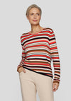 Rabe Striped Knitted Sweater, Red Multi