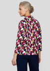 Rabe Zip Neck Printed Top, Fuchsia Multi