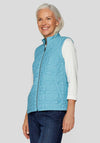 Rabe Geo Stitch Zip Through Gilet, Blue