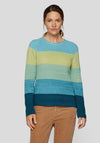 Rabe Striped Colour Block Jumper, Blue Multi