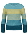 Rabe Striped Colour Block Jumper, Blue Multi