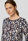 Rabe Geometric Print T-Shirt, Navy Multi