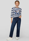 Rabe Striped Graphic Sweater, Navy Multi