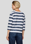 Rabe Striped Graphic Sweater, Navy Multi