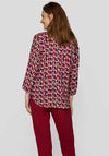 Rabe Abstract Print Button Down Blouse, Fuchsia Multi