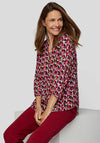 Rabe Abstract Print Button Down Blouse, Fuchsia Multi